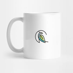 monoline bird leaf Mug